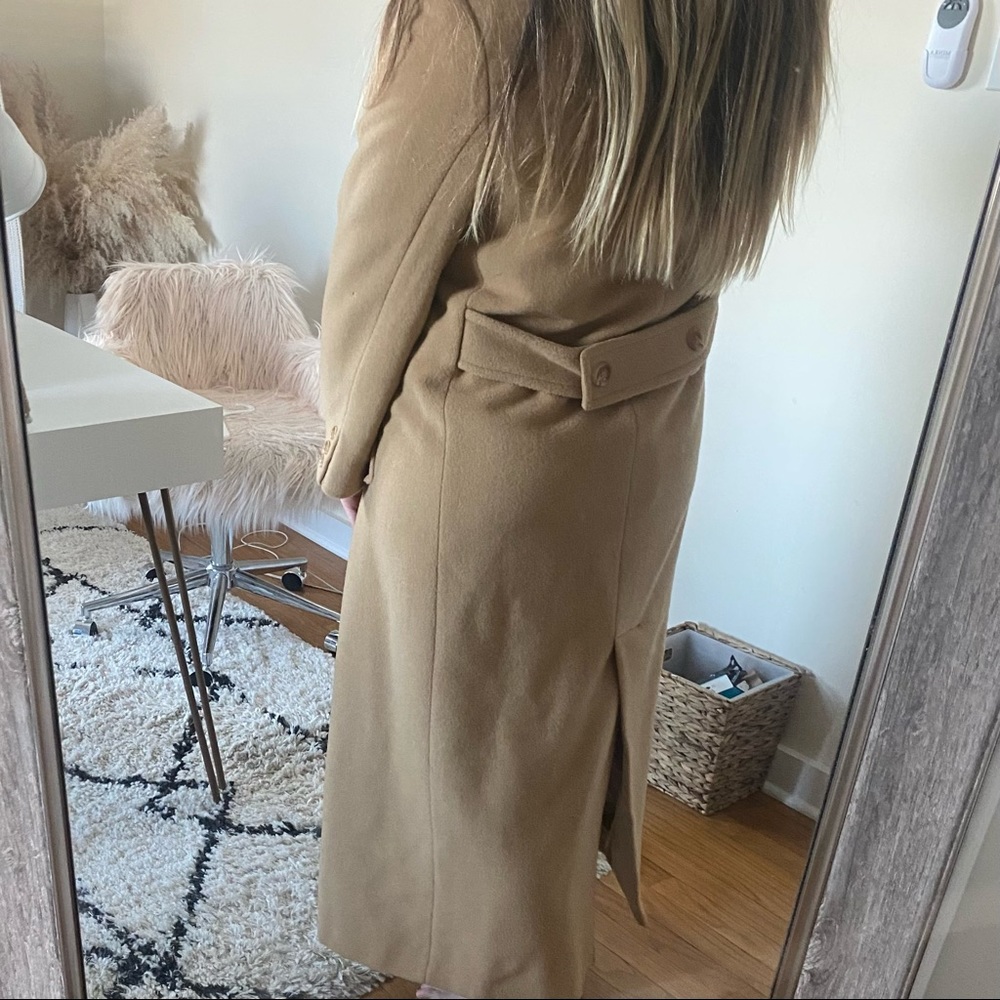 Talbots long tan double breasted pea coat - Picture 6 of 7